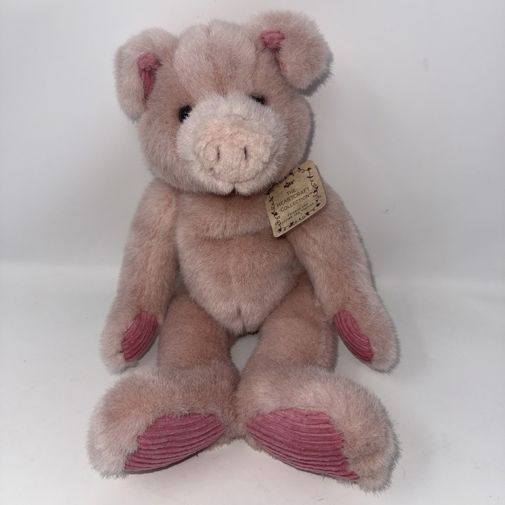 Russ Berrie Pigmallion Heartcraft Pink Pig Plush Stuffed Animal 14 In Bean Feet